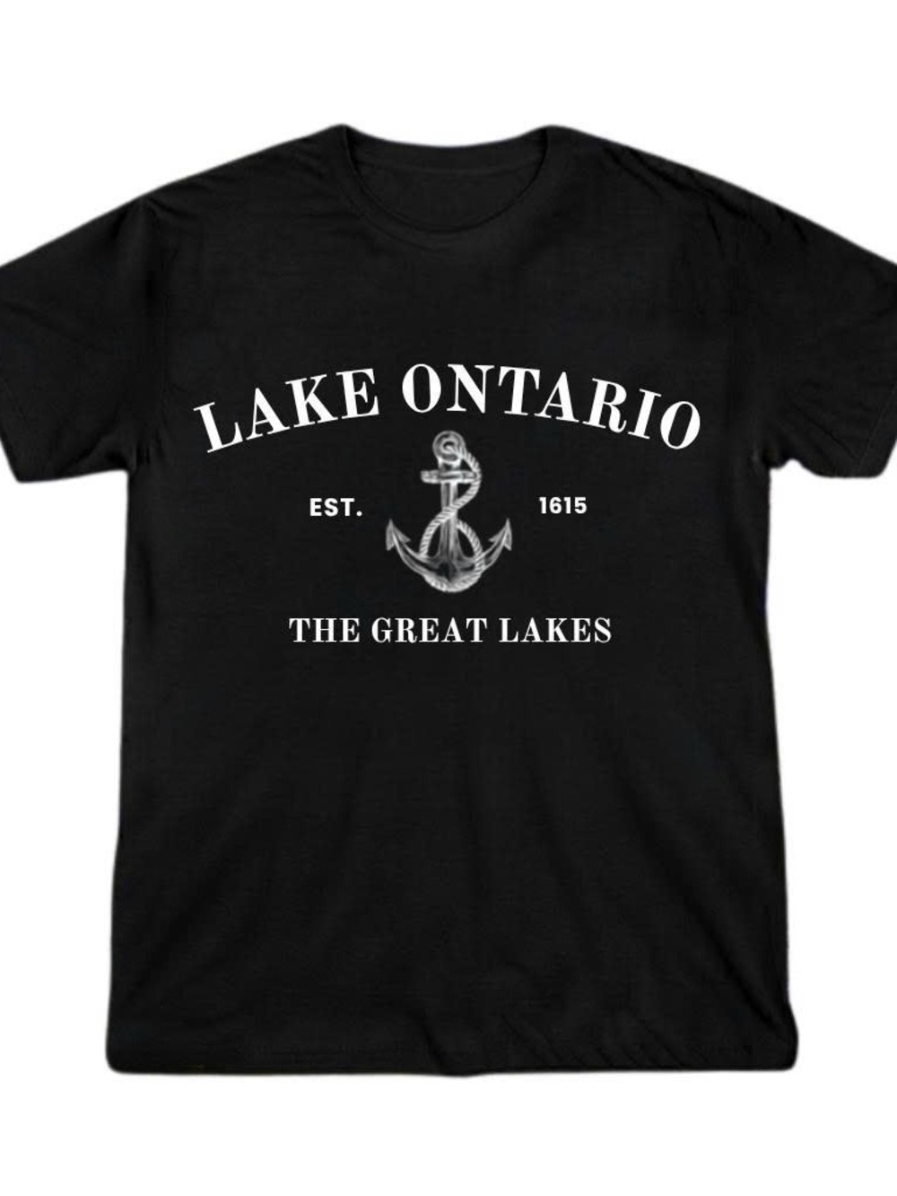 Lake Ontario Black Graphic T-Shirt - The Great Lakes